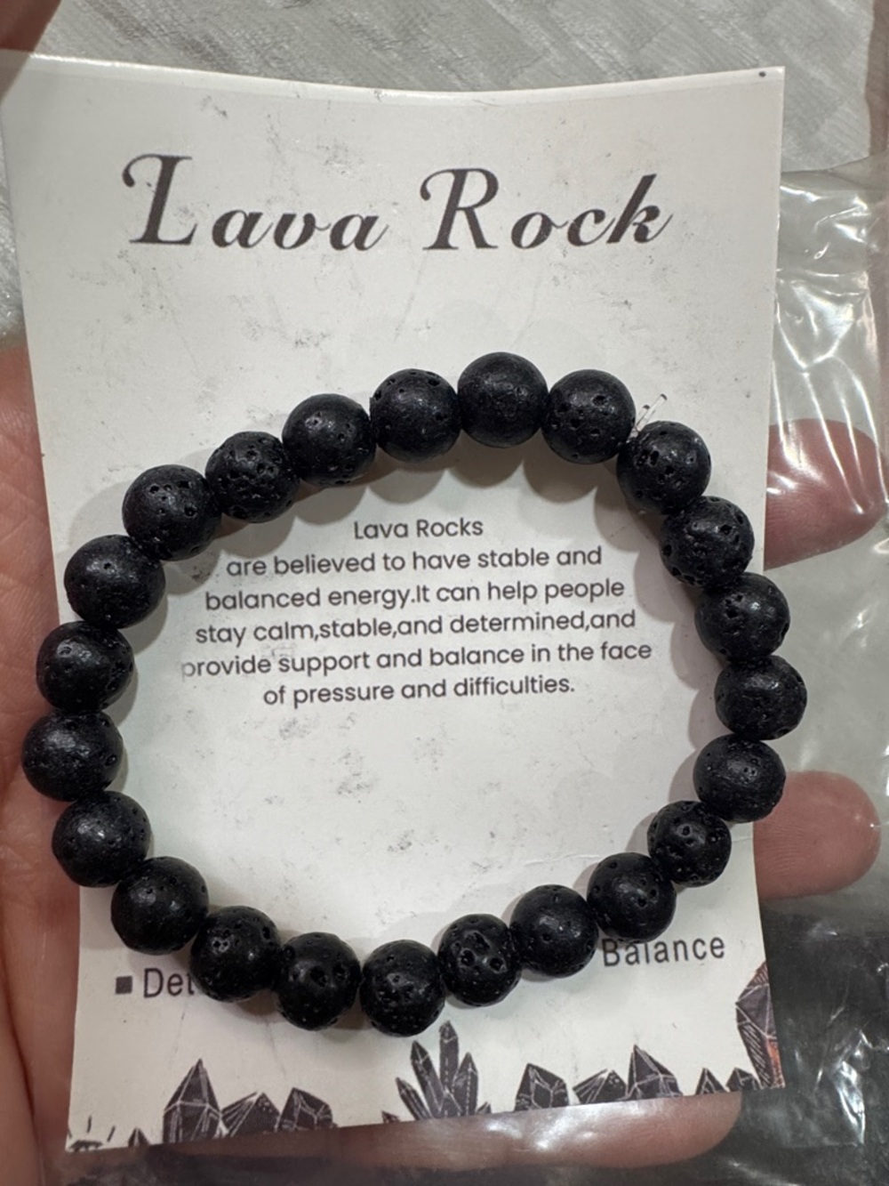 Lava Rock Beaded Bracelet  - Black